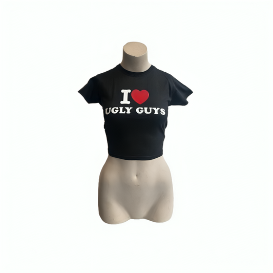 I ♥️ UGLY GUYS Crop-Top schwarz