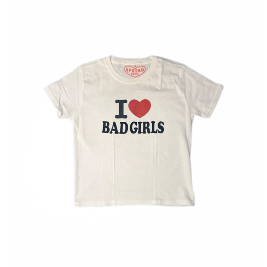 I ♥️ BAD GIRLS Crop-Top weiß