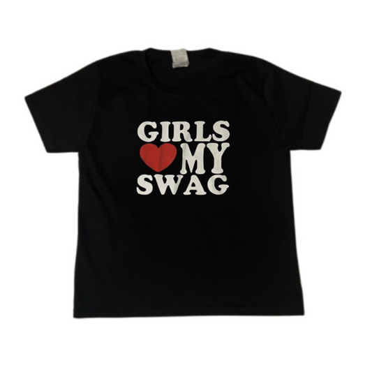 GIRLS ♥️ MY SWAG Crop-Top schwarz