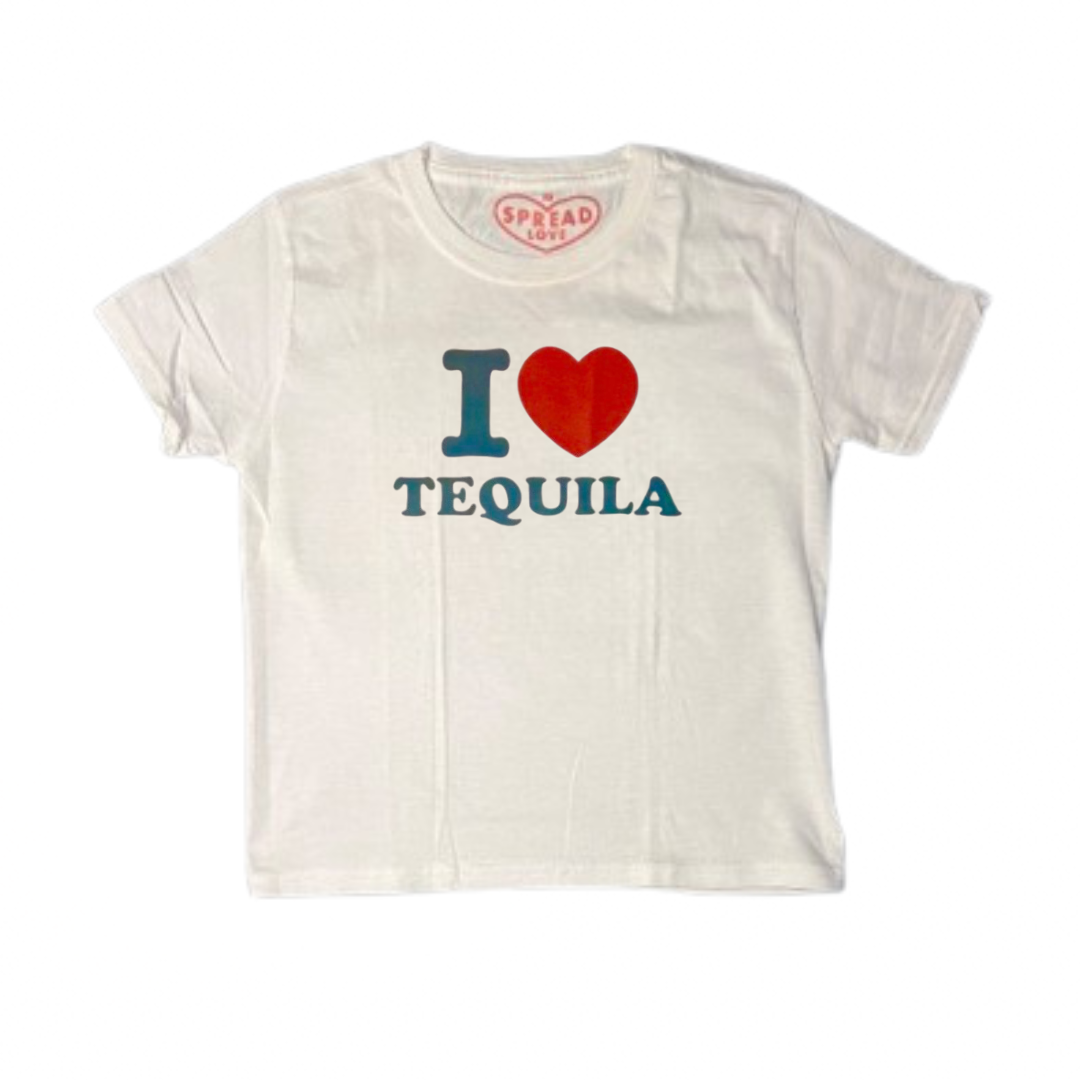 I ♥️ TEQUILA Crop-Top weiß