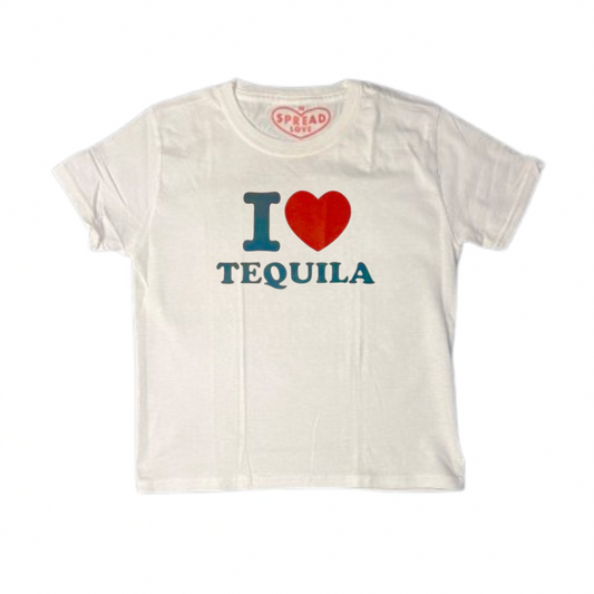 I ♥️ TEQUILA Crop-Top weiß