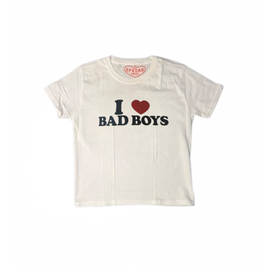 I ♥️ BAD BOYS Crop-Top weiß