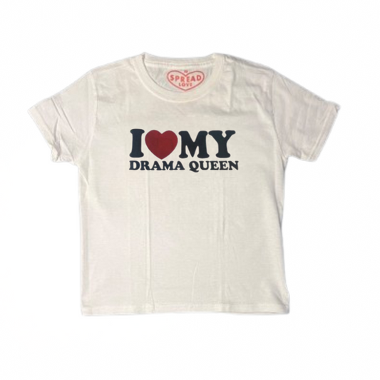 I ♥️ MY DRAMA QUEEN Crop-Top weiß