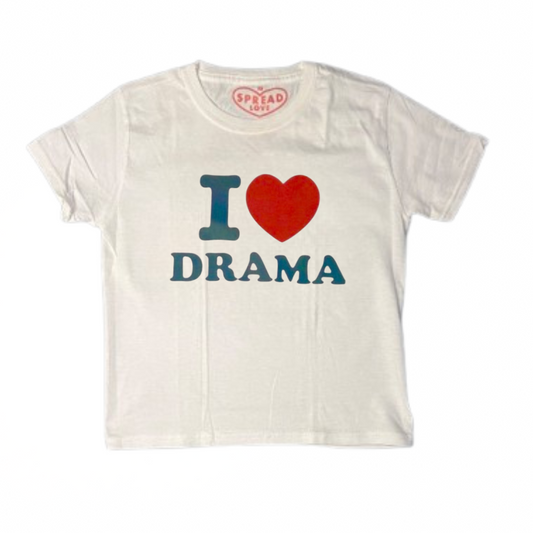 I ♥️ DRAMA Crop-Top weiß