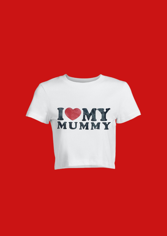 I ♥️ MY MUMMY Crop-Top weiß