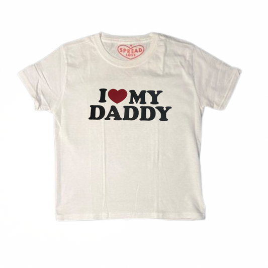 I ♥️ DADDY Crop-Top weiß