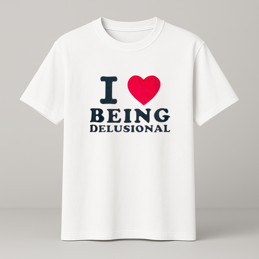 I ♥️ BEING DELUSIONAL T-Shirt weiß