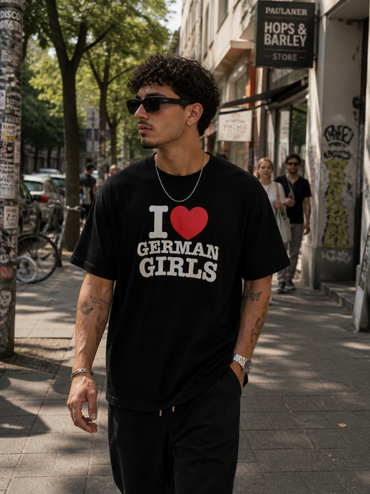 I ♥️ GERMAN GIRLS T-Shirt schwarz