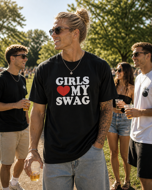 GIRLS ♥️ MY SWAG T-Shirt schwarz