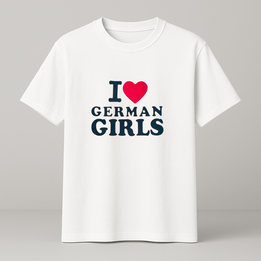 I ♥️ GERMAN GIRLS T-Shirt weiß