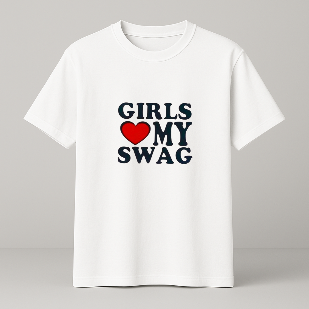 GIRLS ♥️ MY SWAG T-Shirt weiß
